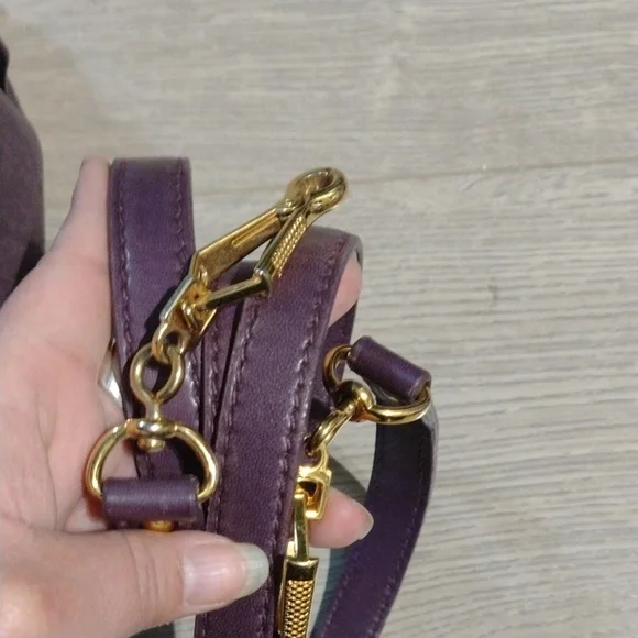 Miu Miu Purple Gold HardwareBowler Boston Two Way Sachel Shoulder Crossbody Bag - Picture 15 of 16